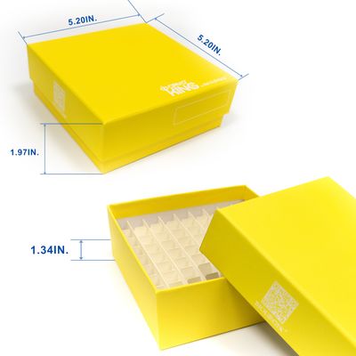 CryoKing 100-well Cryo Boxes, 2 Inch Height, Assorted Color, Microtube Freezing Boxes for Lab Freezer, White, Pack of 5