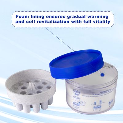 18-Well Cryoboxes, -1℃(-33.8℉) Freezer Boxes, Polycarbonate Freezing Container, Laboratory Procedure Cooling Box for 1.0/1.2/1.5/2.0ml Vials, Pack of 1