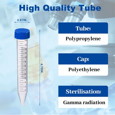 Biologix® Centrifuge Tubes-15mL, Conical Bottom, Rack Pack, 50 Tubes/Rack, 10 Racks/Case