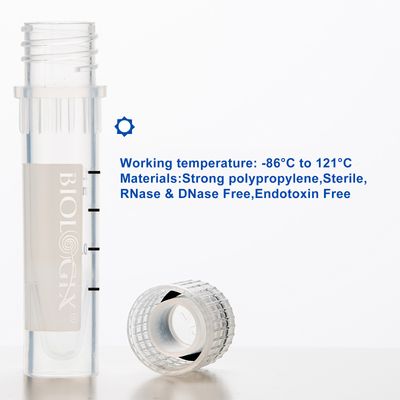 Biologix® Cryogenic Vials-1.5 mL (47.5mm, Self-Standing), with Writing Area, 50/Bag，500/pack