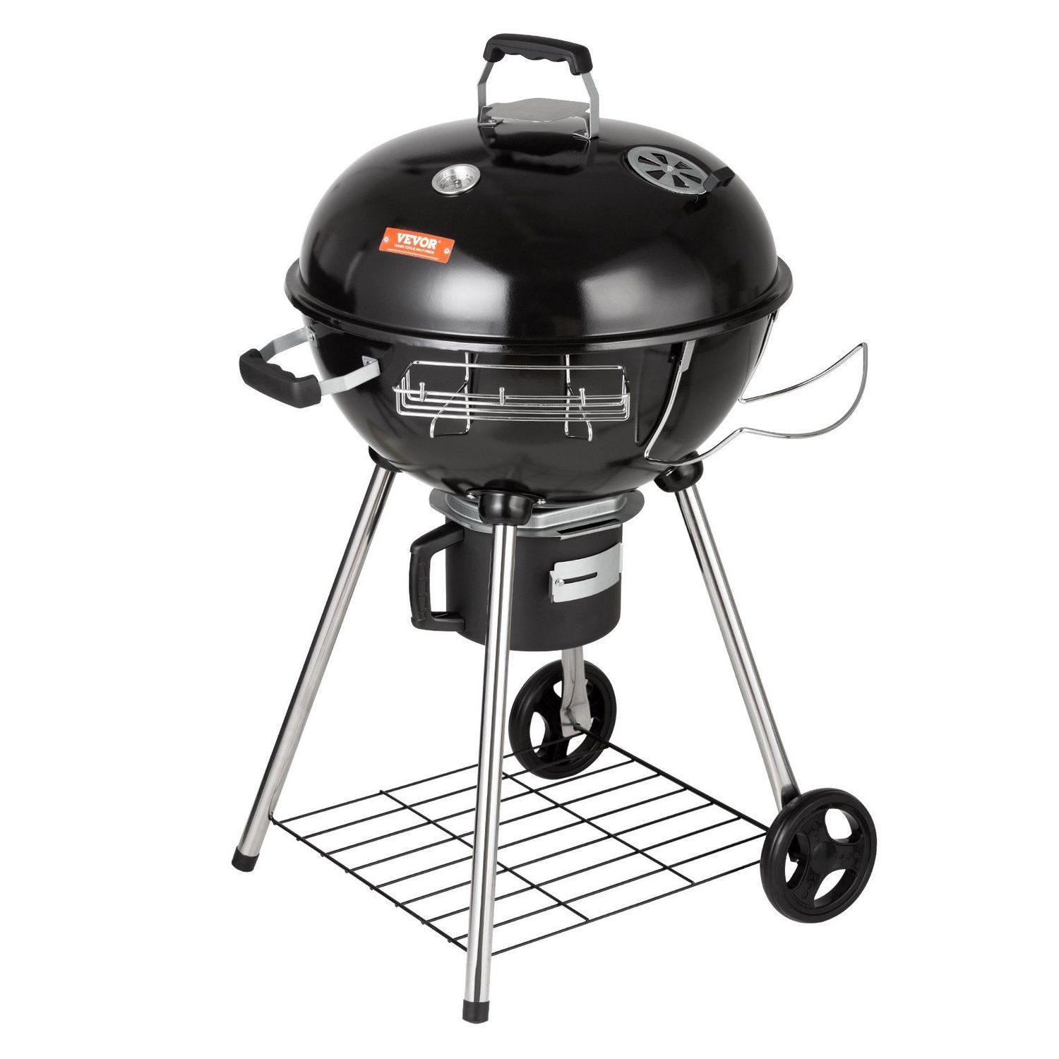 22&quot; Kettle Charcoal Grill w/ Wheels + Cover + Ash Tray