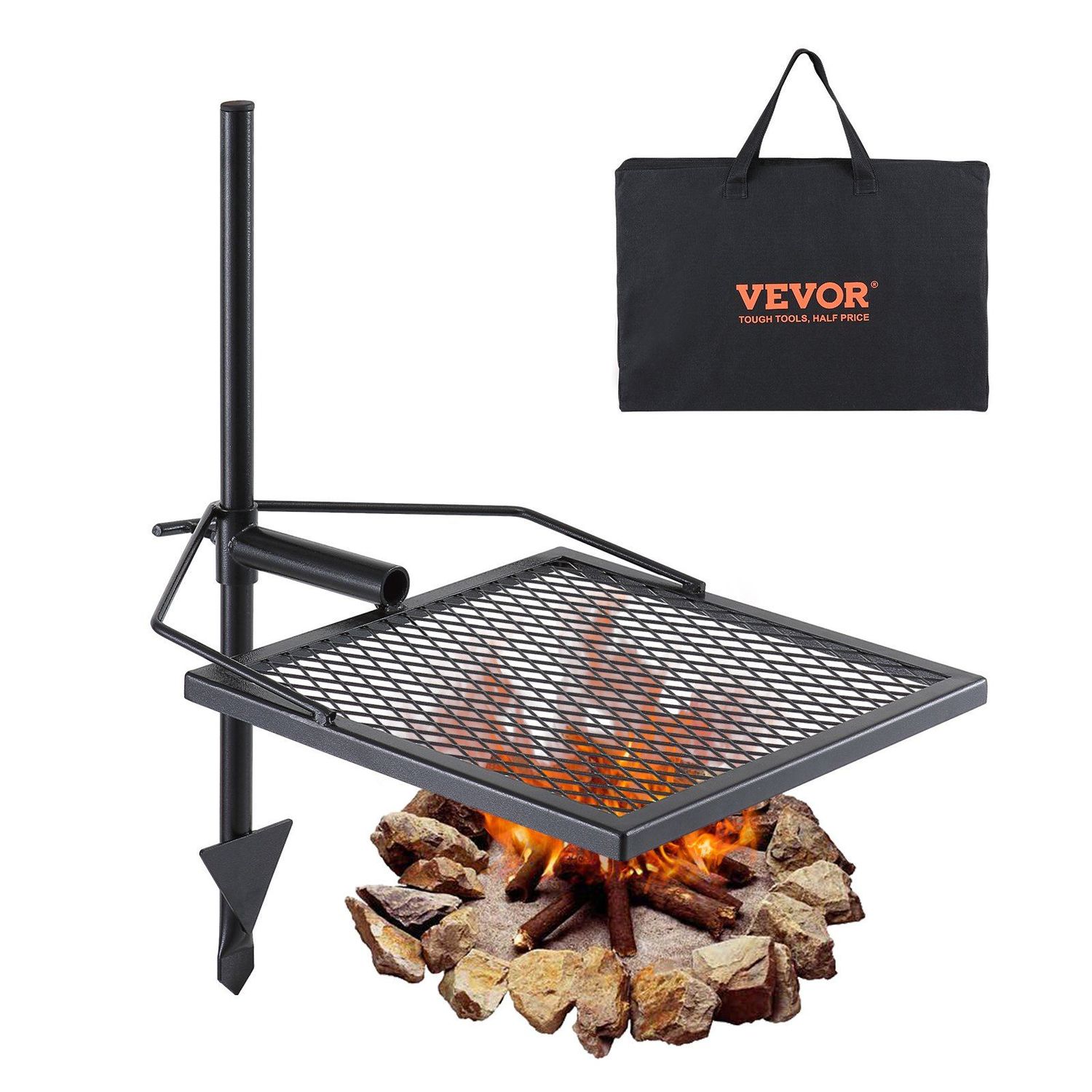 360¡ã Swivel Campfire Grill Steel Fire Pit Rack for BBQ