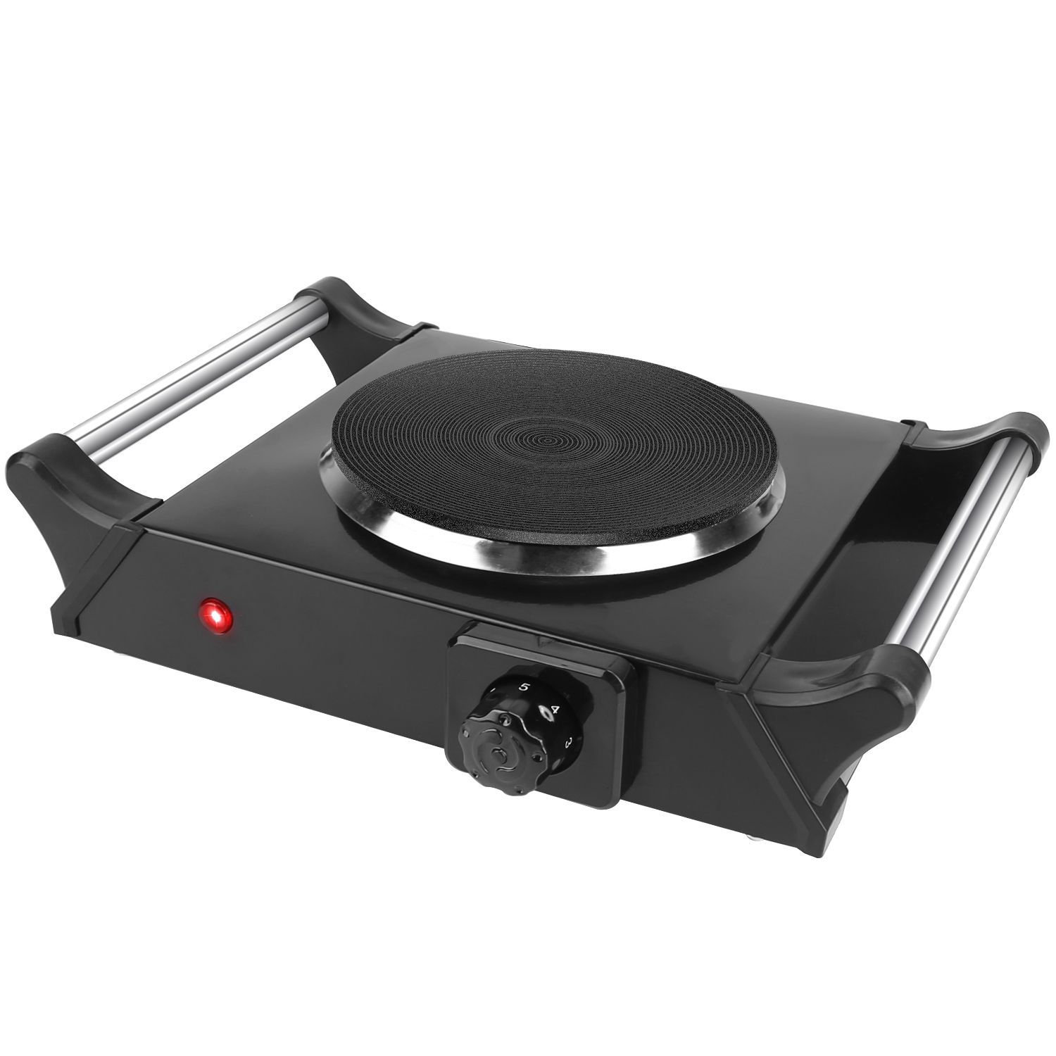 1000W Single Burner Electric Hot Plate RV Countertop Stove ¨C Black