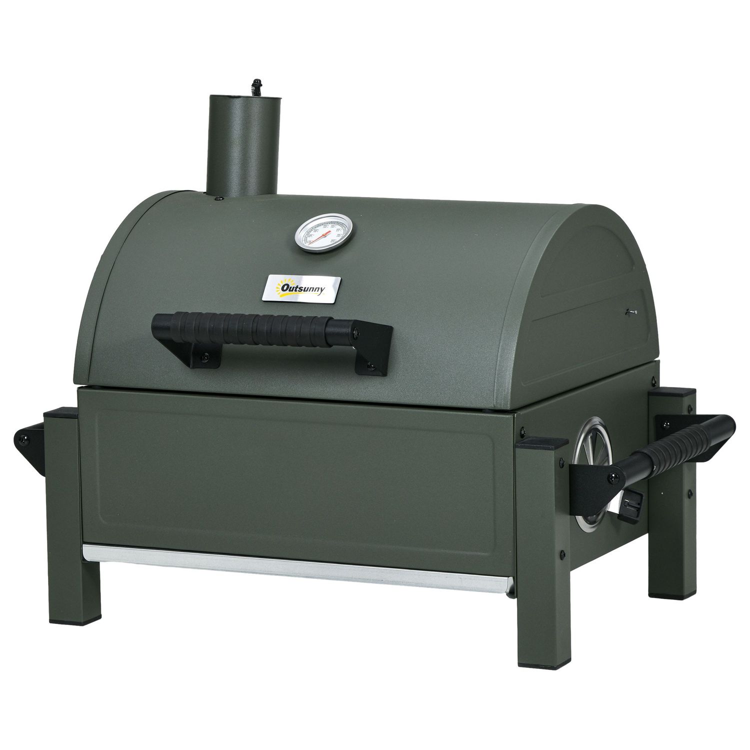 Outsunny 235 sq.in Tabletop Charcoal BBQ Grill w/ Thermometer ¨C Green