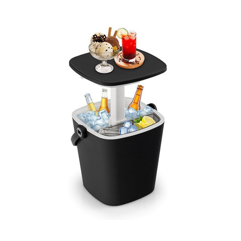 Portable Cooler Bar Table w/ Bottle Opener for Travel ¨C Black