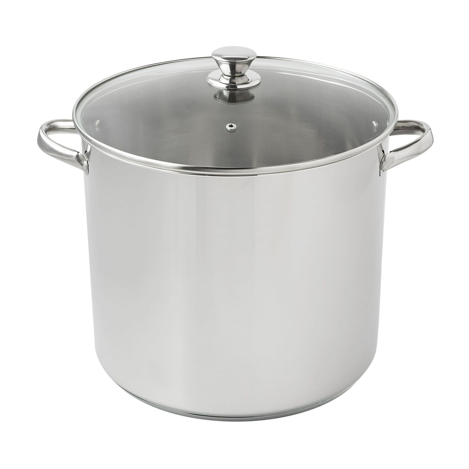 Stainless Steel 20QT Stock Pot with Glass Lid ¨C 20QT
