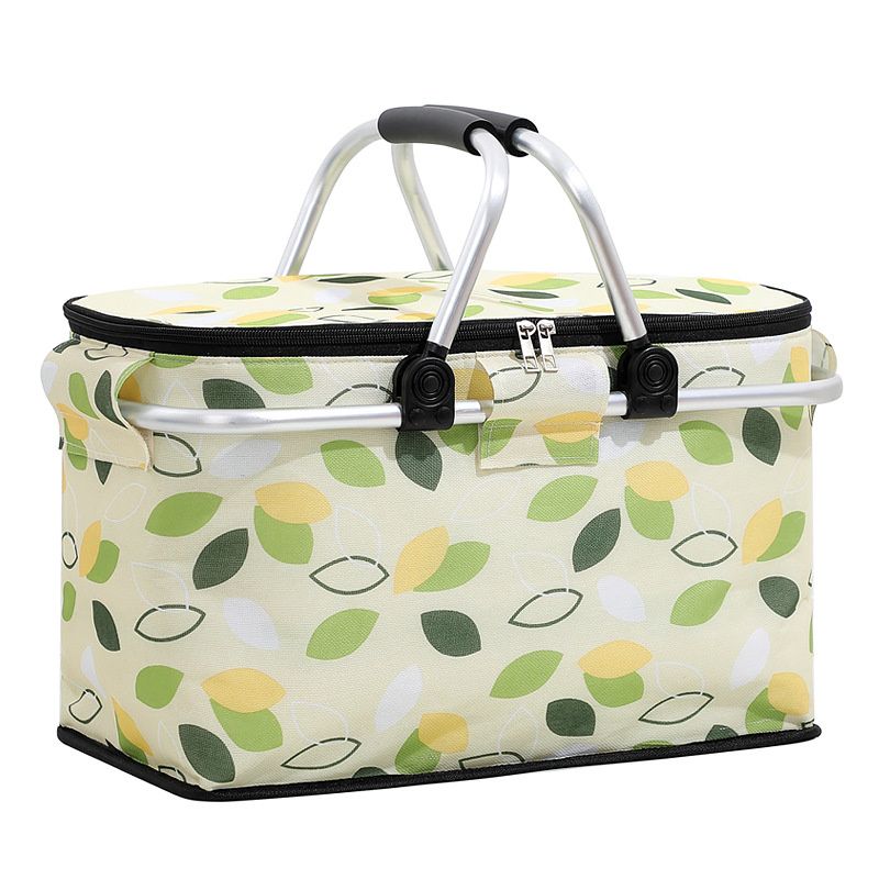 Outdoor Folding Picnic Bag Fruit Basket Thermal Storage ¨C Leaves