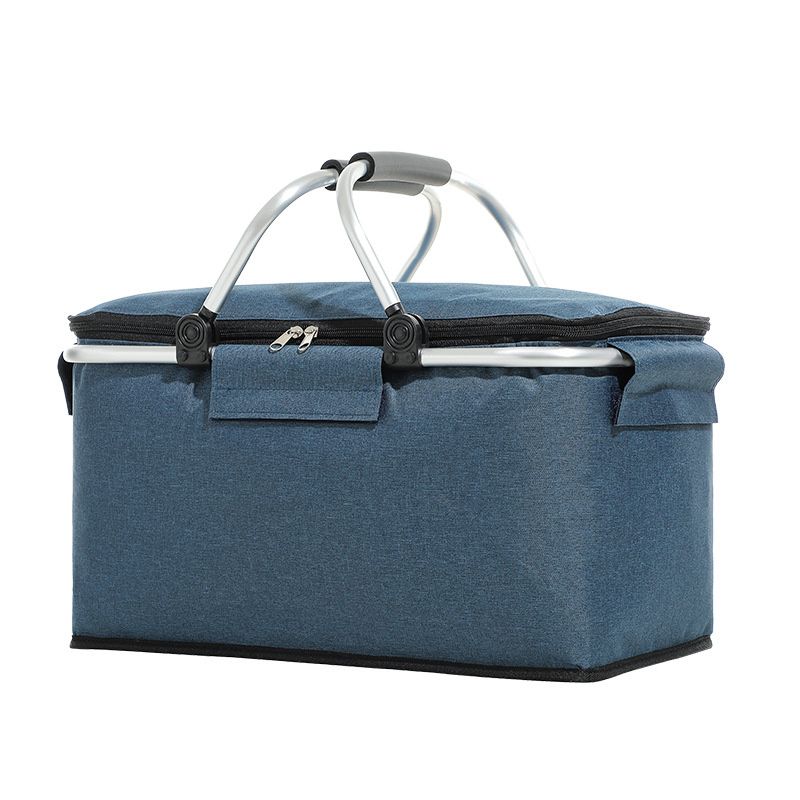 Outdoor Folding Picnic Bag Fruit Basket Thermal Storage ¨C Blue