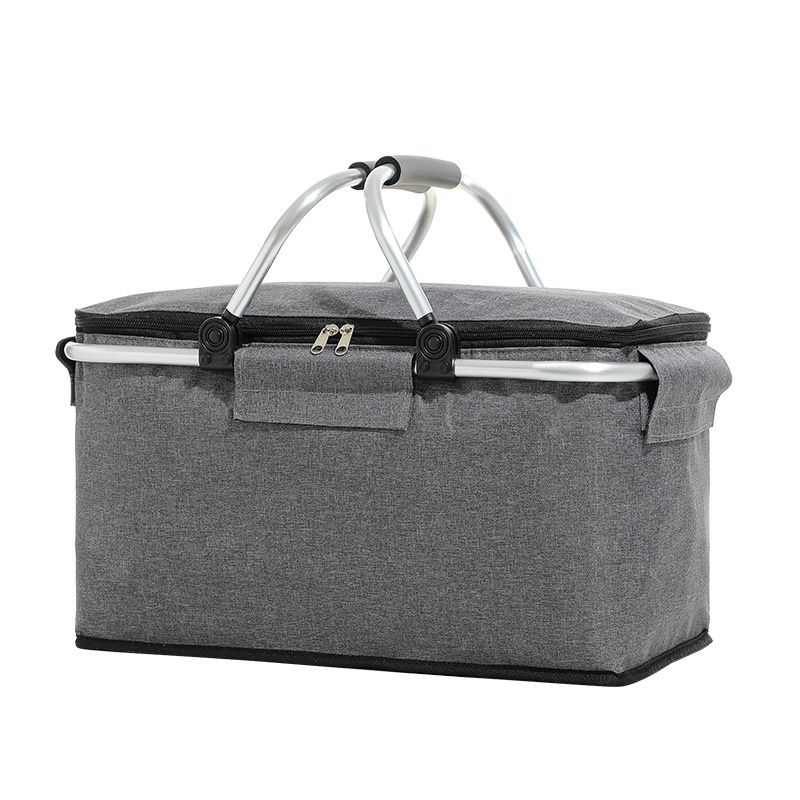 Outdoor Folding Picnic Bag Fruit Basket Thermal Storage ¨C Grey