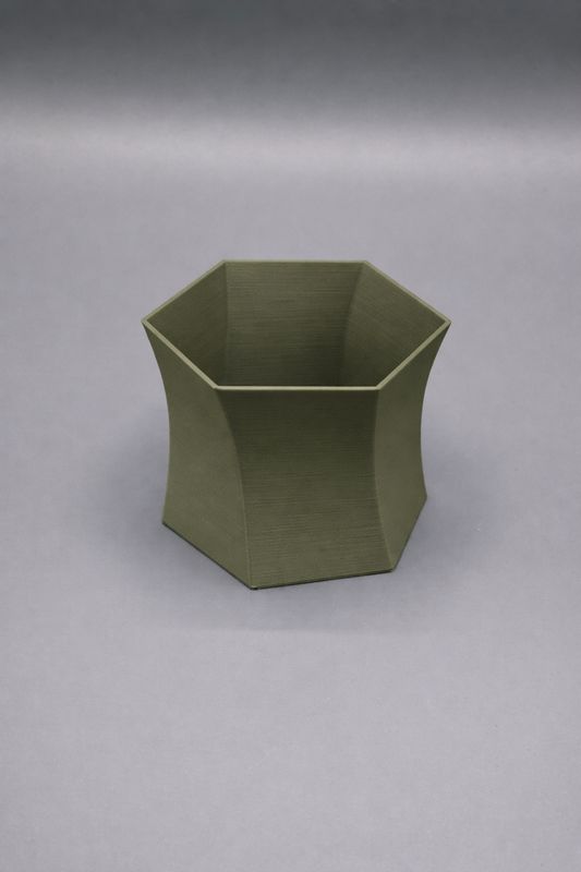 Übertopf Twister Oliv Grün Matt