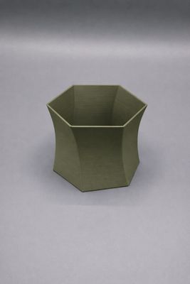 Übertopf Twister Oliv Grün Matt