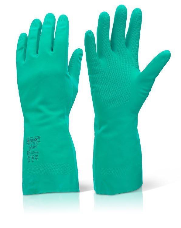Nitrile Gauntlet Flock Lined
