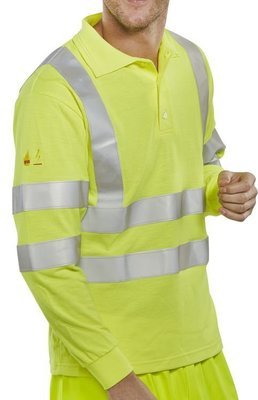 FR Hi-Visibility Polo Shirt Long Sleeves Anti-Static