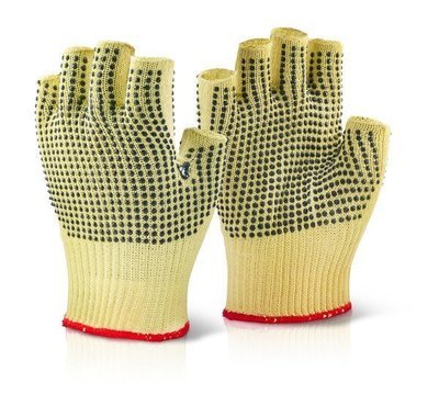 Kevlar Knitted Fingerless Dotted Gloves