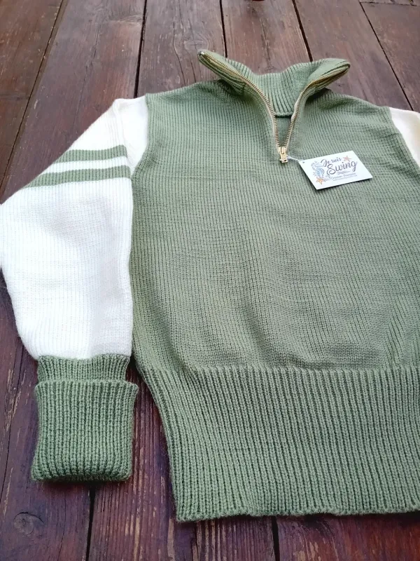 RACER SWEATER Green Crème