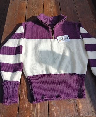 RACER SWEATER Aubergine Crème