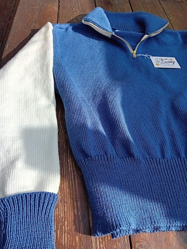 RACER SWEATER Bleu Crème