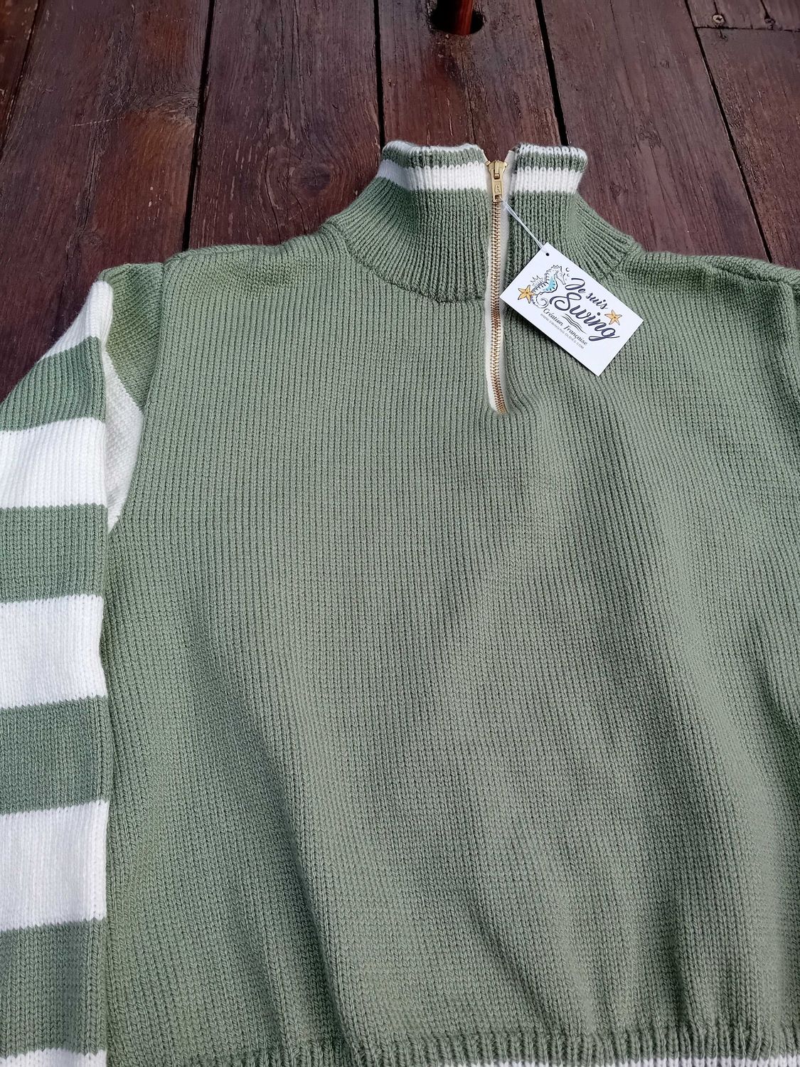 RACER SWEATER Vert & Crème RACER SWEATER Vert & Crème