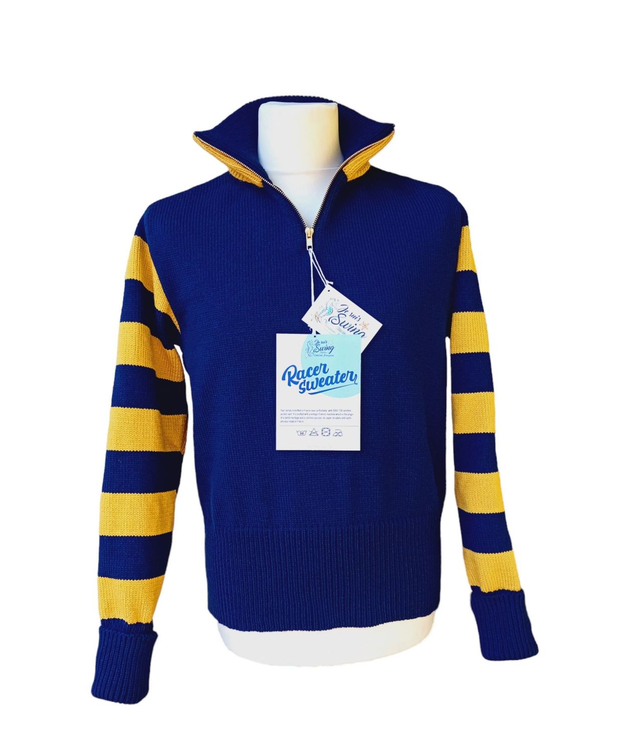 RACER SWEATER Bleu Marine & Jaune RACER SWEATER Bleu Marine & Jaune