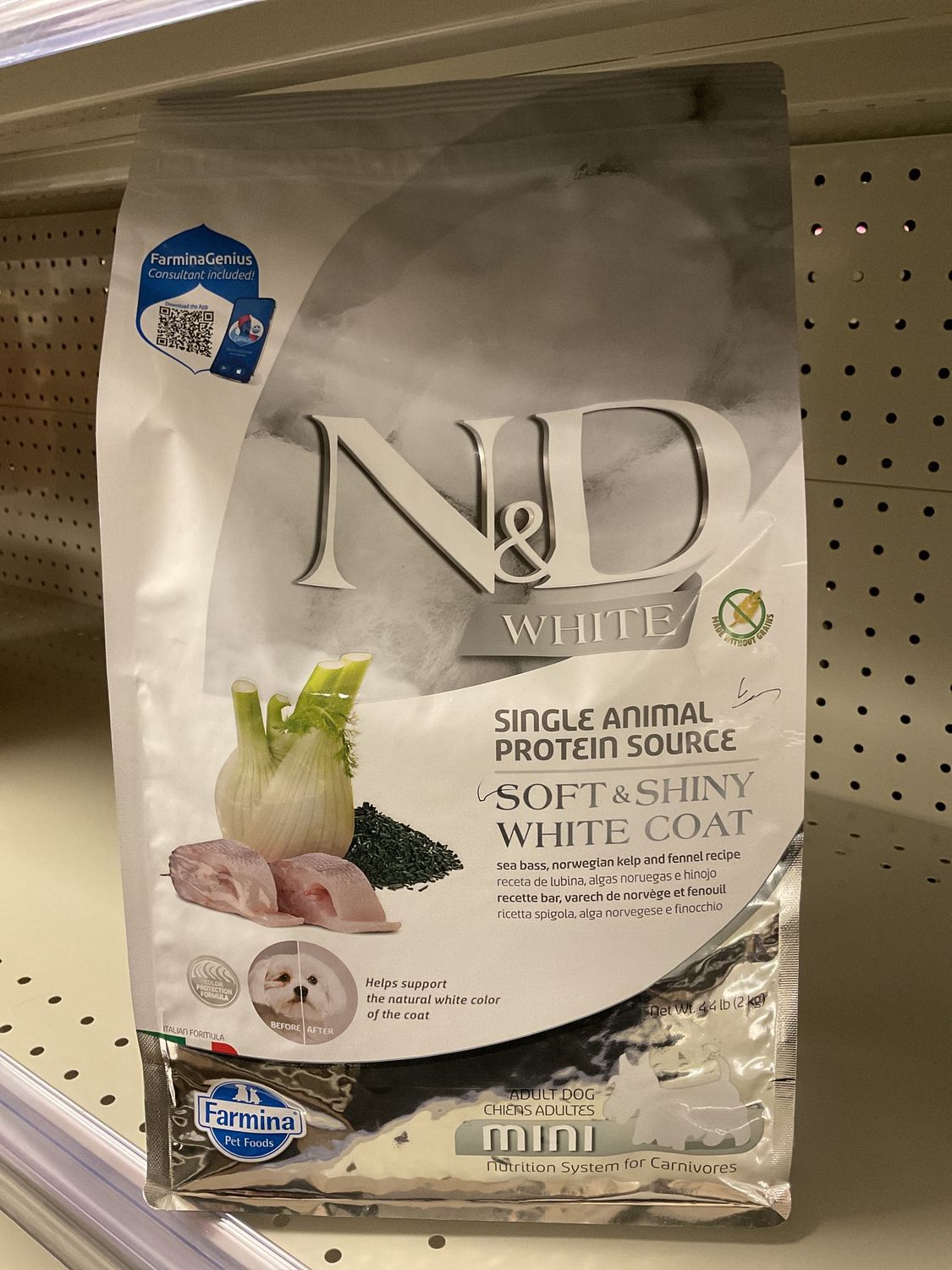 FARMINA ND White Dog Sea Bass, RiceFennel, Kelp AD Mini 2kg