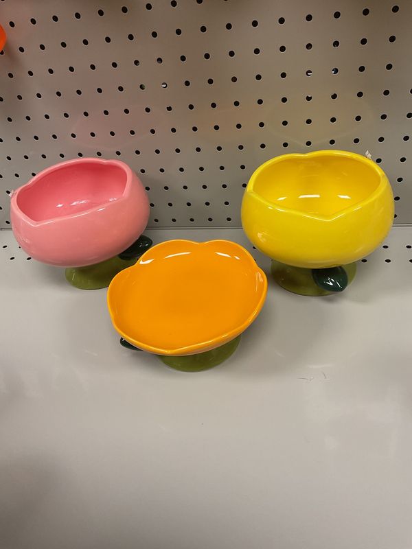 Camily-Flower Cemaric Cat Bowl