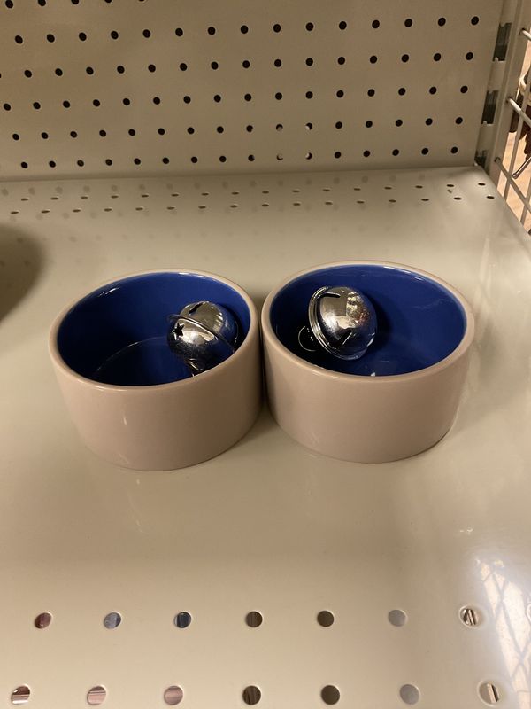 Stoneware Small Animal  Food Bowl x 2  (1pair)