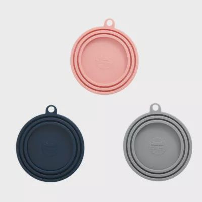 Pet Food Can Lids Silicone Cover- Pink &amp; Gray
