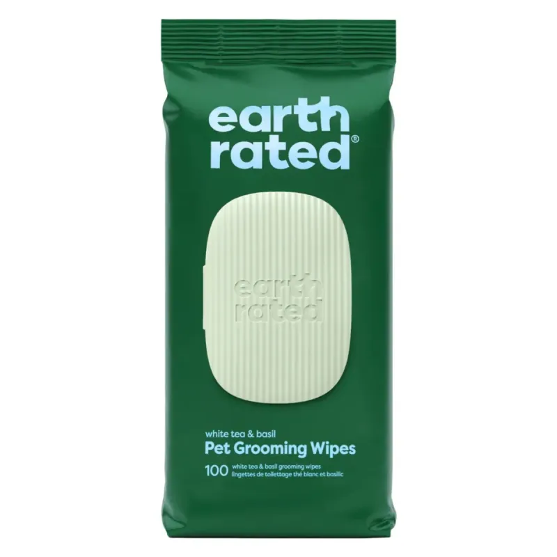 Earth Rated Pet Grooming White Tea and Basil Wipes