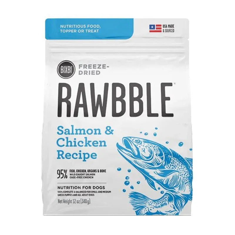 Bixbi Dog Freeze Dried Rawbble Salmon &amp; Chicken 12oz