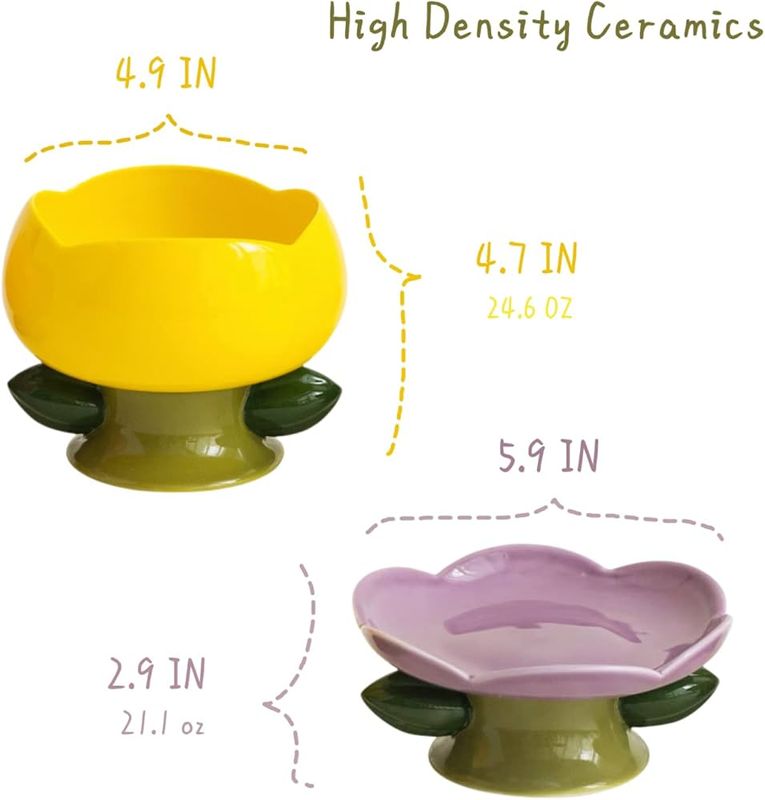 Camily-Flower Cemaric Cat Bowl