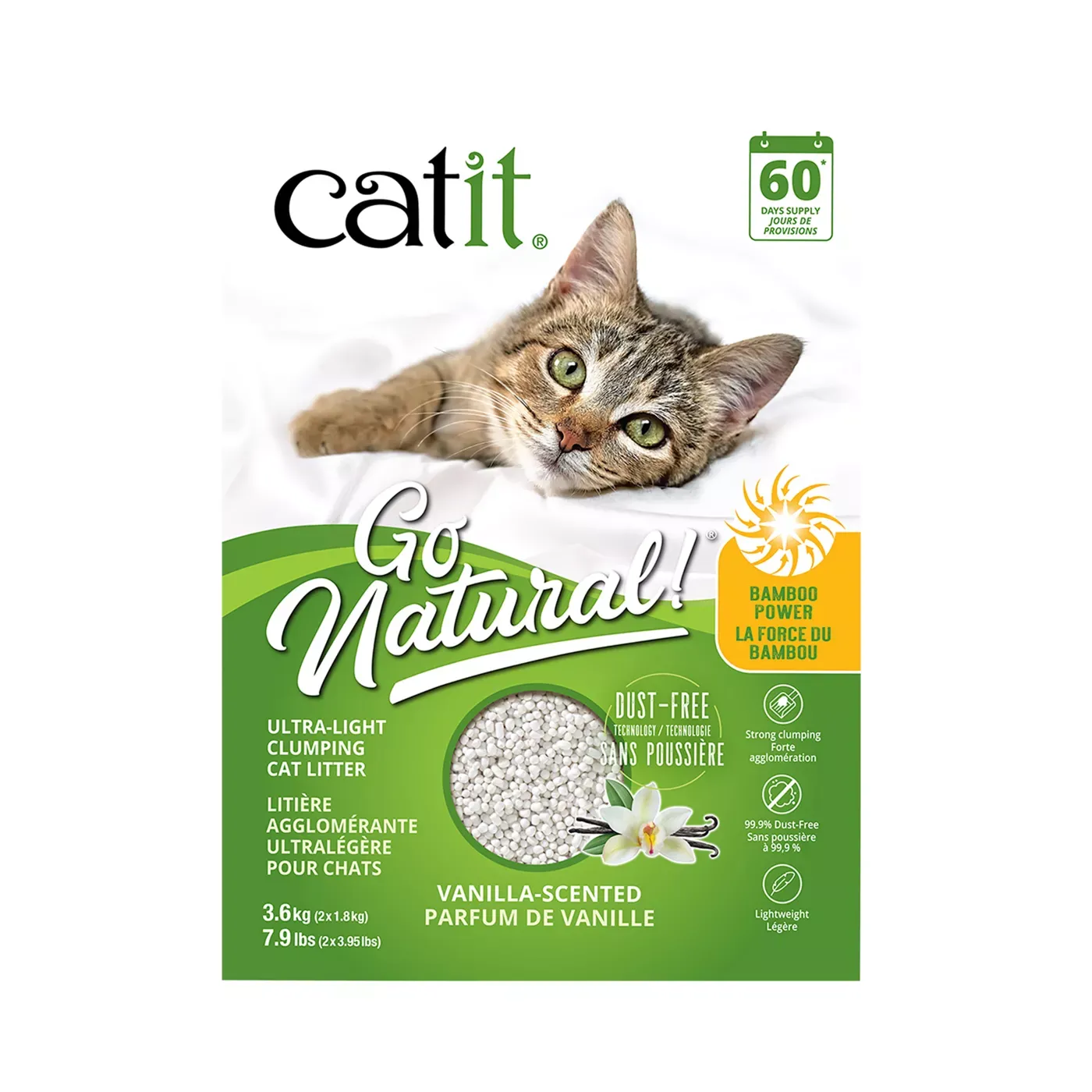 Catit Go Natural! Ultra-Light Clumping Cat Litter - Vanilla - 3.6 kg