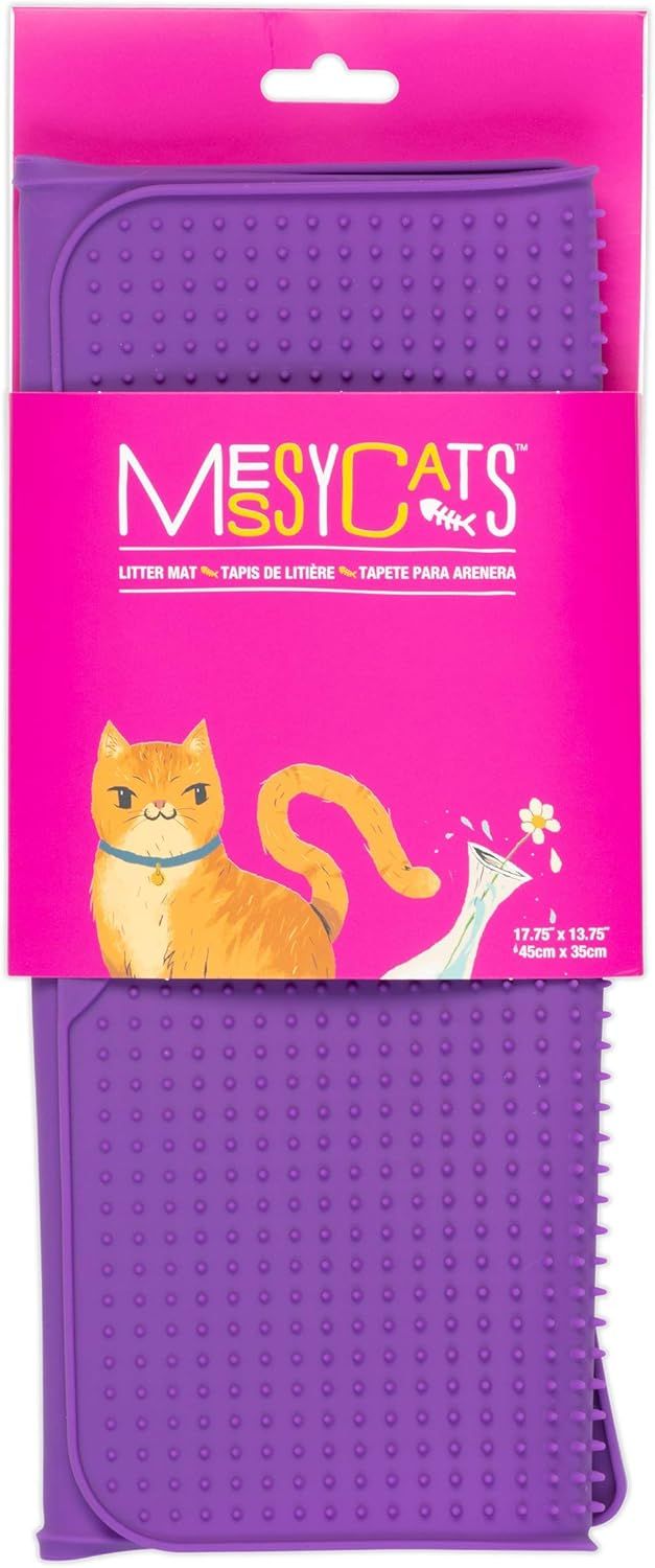 Cat Silicone Litter Mat - Purple