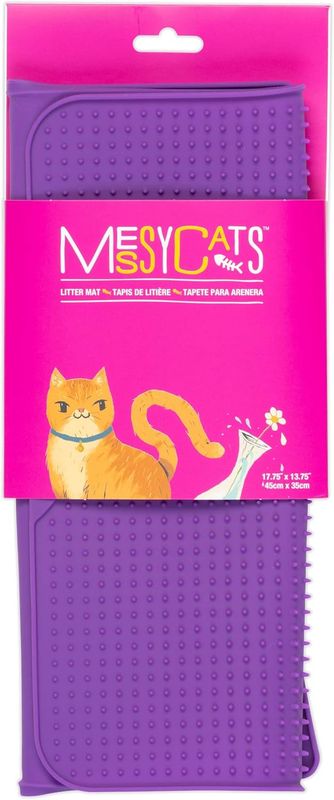 Cat Silicone Litter Mat - Purple