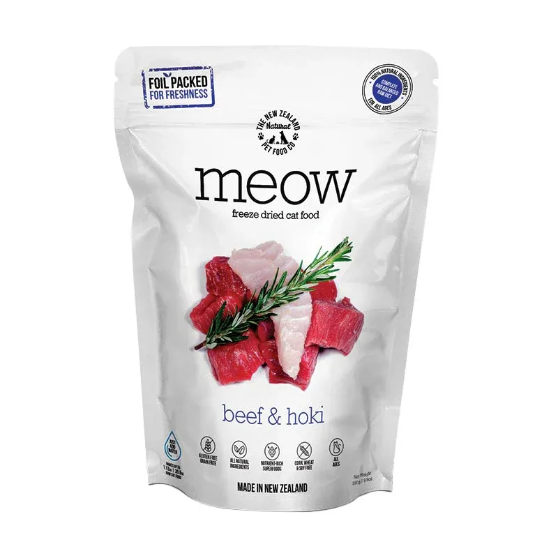 NZ Natural Pet Food Co - Freeze Dried - Meow - Beef &amp; Hoki 280g