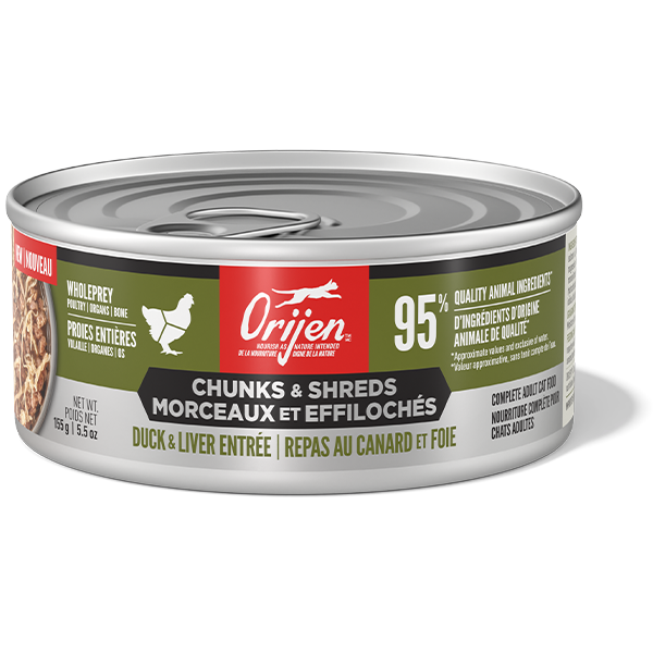 ORIJEN Cat Chunks &amp; Shreds Duck &amp; Liver Entree 155g