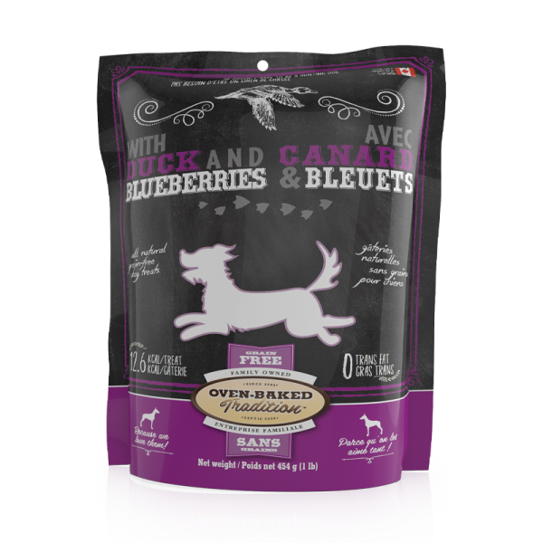 Oven-Baked Tradition Dog GF Treats Duck &amp; Blueberry 1lb