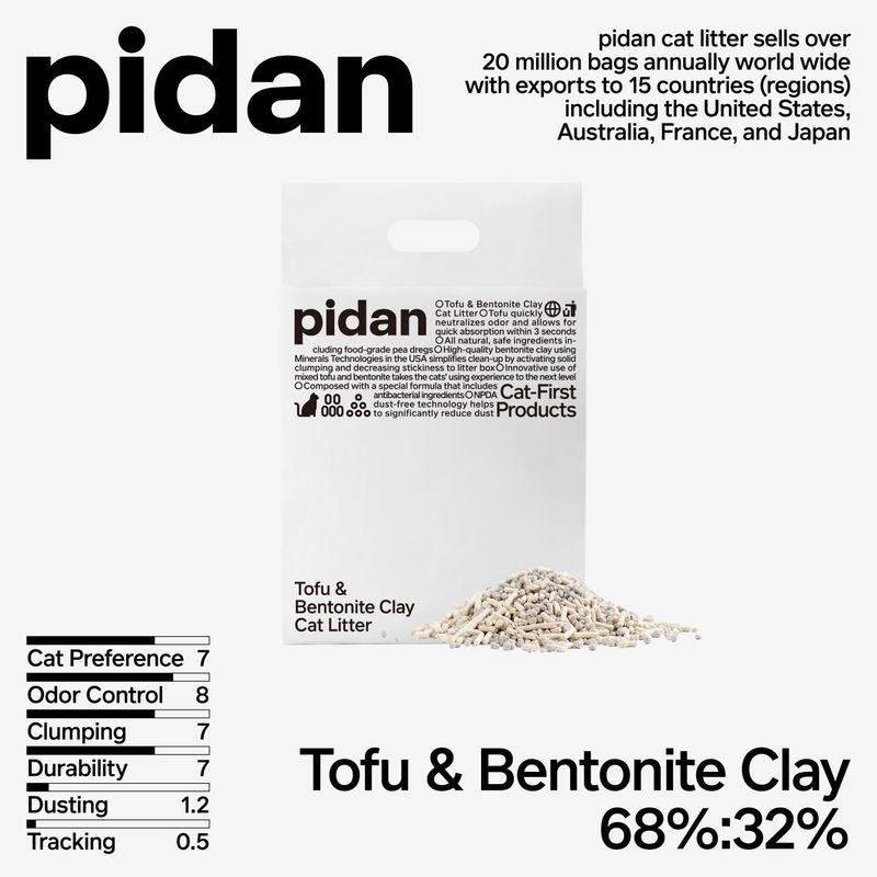 pidan Cat Original Tofu Cat Litter | 2.4 kg per bag (Pure Tofu)