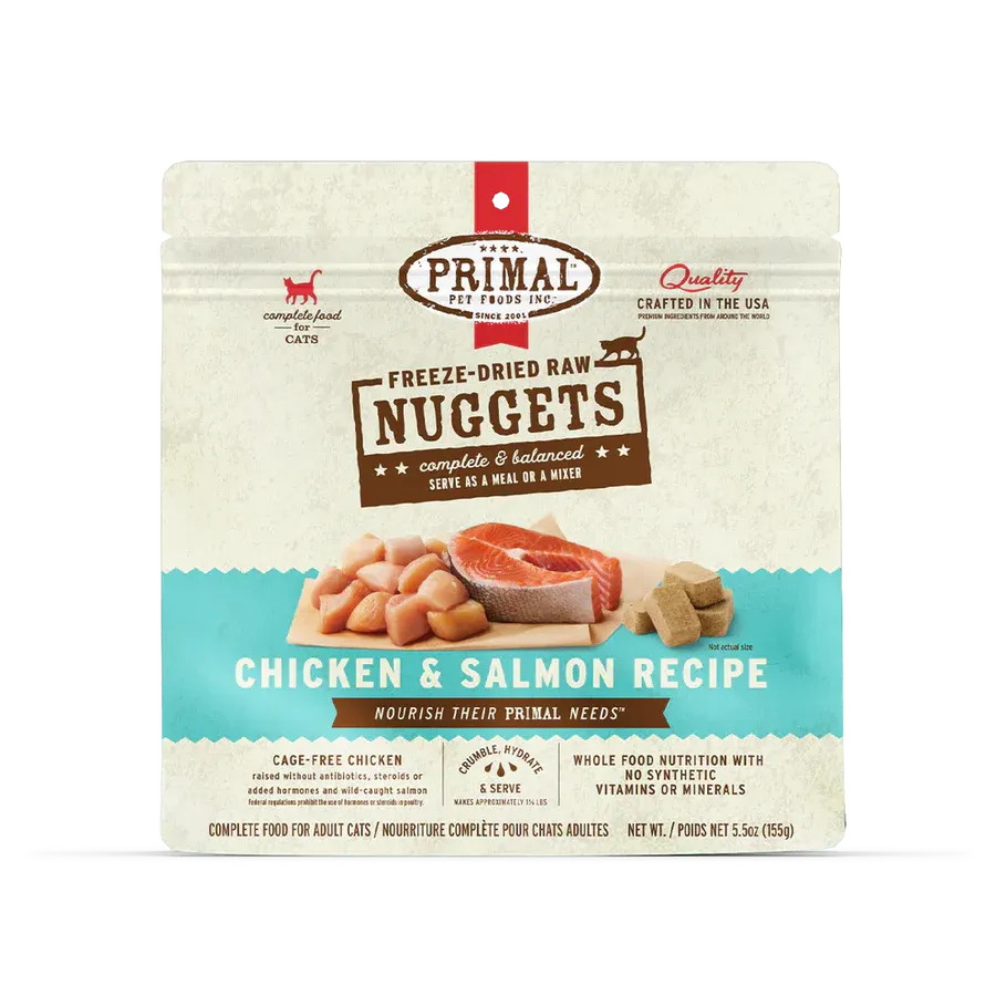 Primal Feline Freeze Dried Chicken Salmon, Size: 14 oz