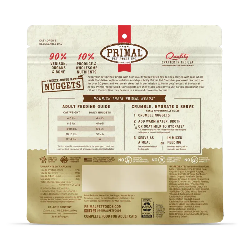 Primal Feline Freeze Dried Venison 14 Oz