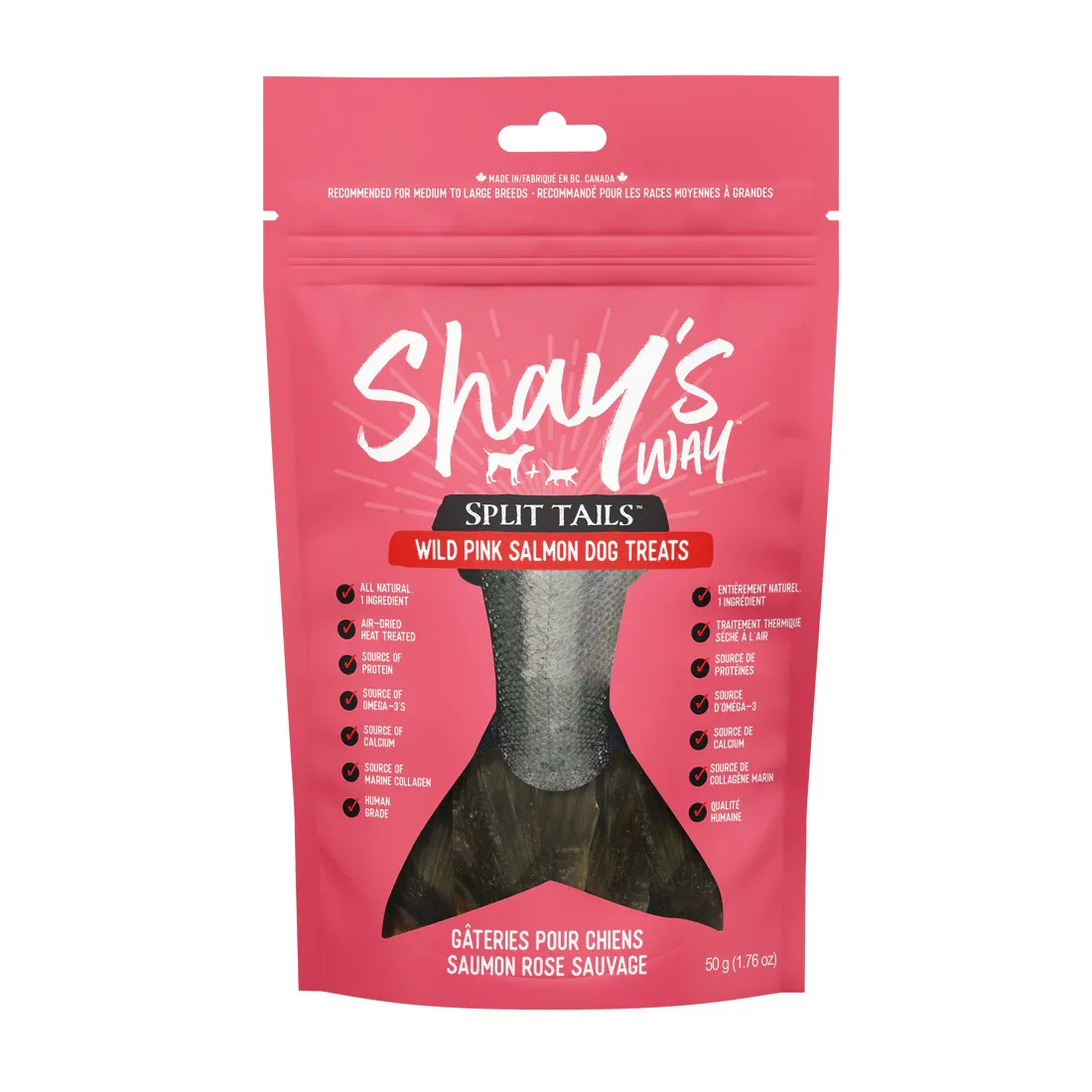 Shay's Way - Air Dried Pink Salmon Split Tails 50g