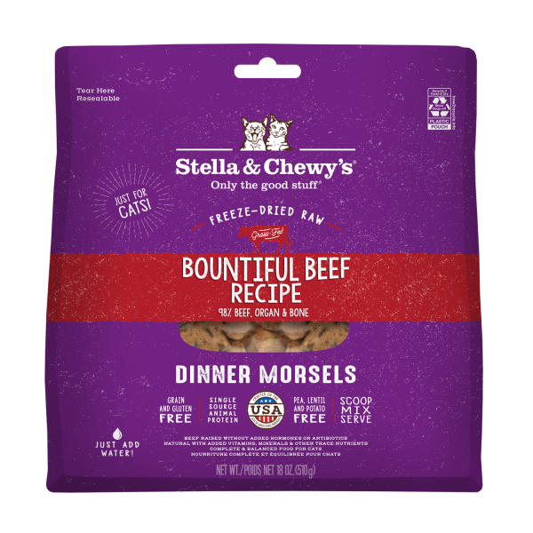 Stella &amp; Chewys Cat FD Bountiful Beef Morsels 18 oz