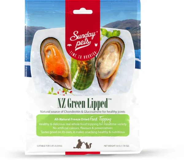 Sunday Pets - NZ Green Lipped Mussel FD Treats - 1.76oz