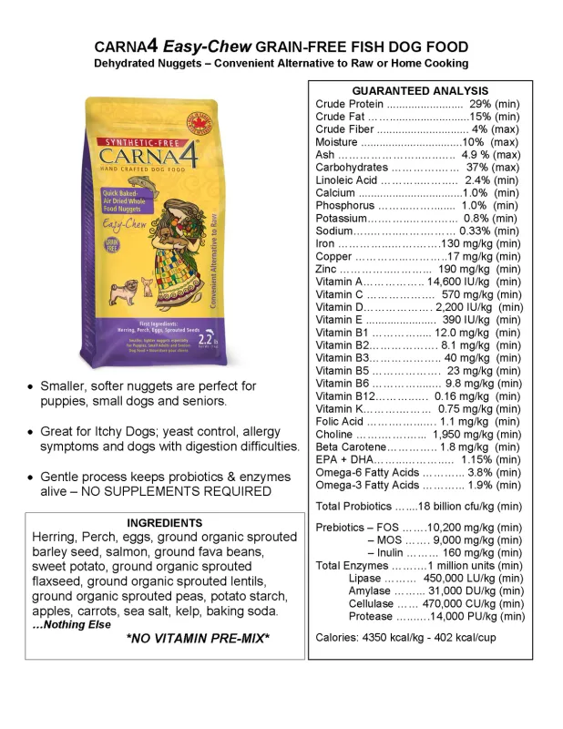 Carna4 - Dog - Fish Easy Chew Formula - 20lb