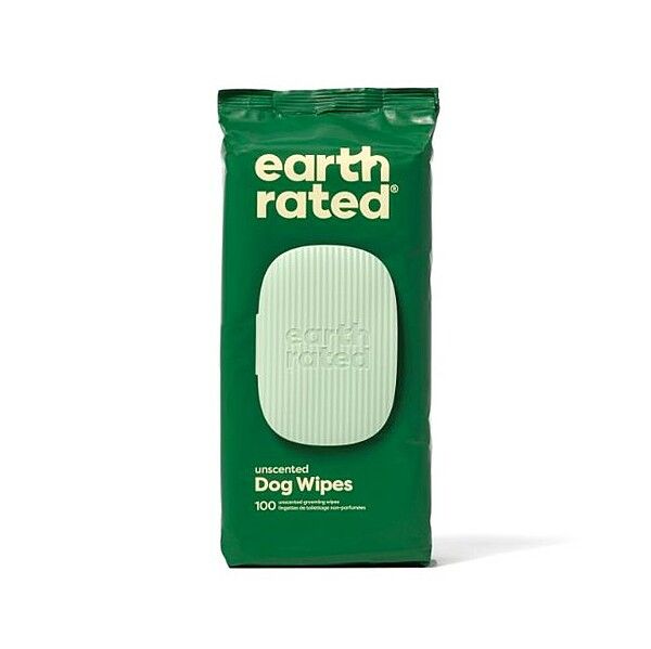 Earth Rated Compostable Pet Wipes Unscented 8x8" 100PK