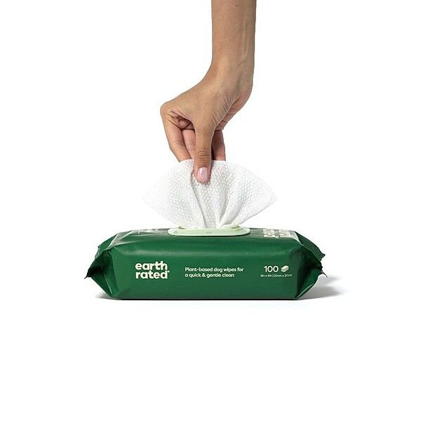 Earth Rated Compostable Pet Wipes Unscented 8x8" 100PK