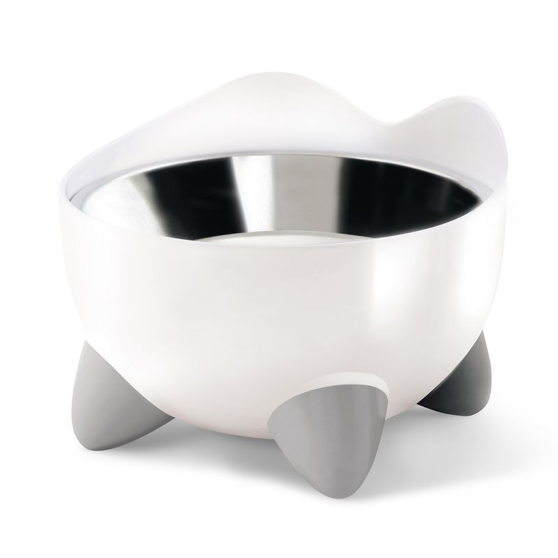 Catit PIXI Stainless Steel Elevated Feeding Dish - White - 200 ml