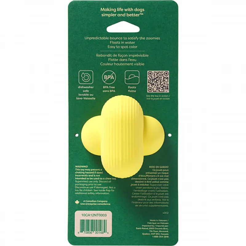 Earth Rated Rubber Fetch Toy Yellow Large (30-65 lb)