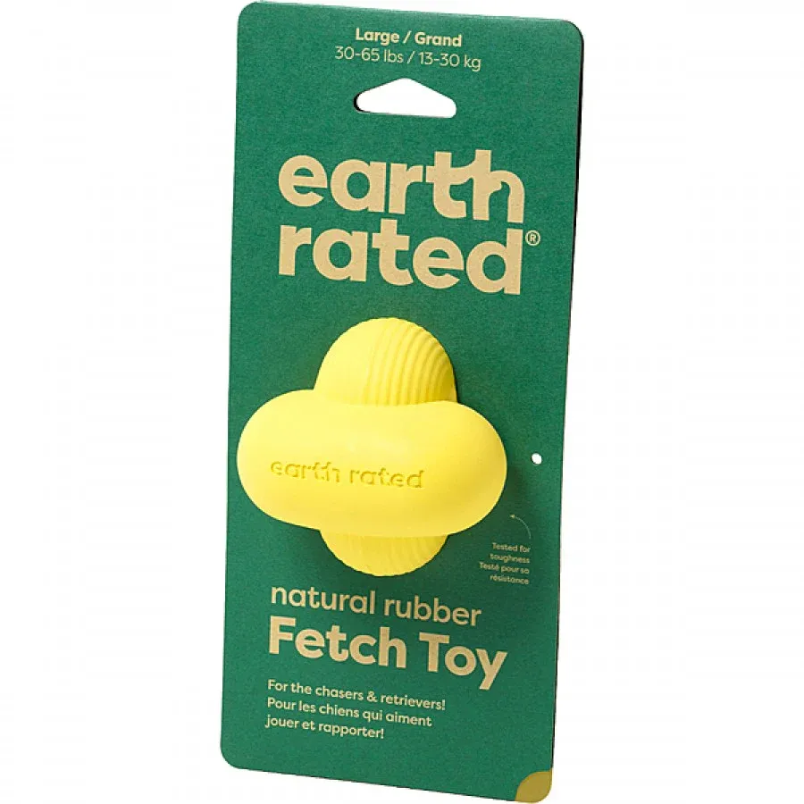 Earth Rated Rubber Fetch Toy Yellow Large (30-65 lb)