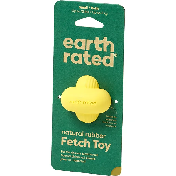 Earth Rated Rubber Fetch Toy Yellow Small (0-15 lbs)