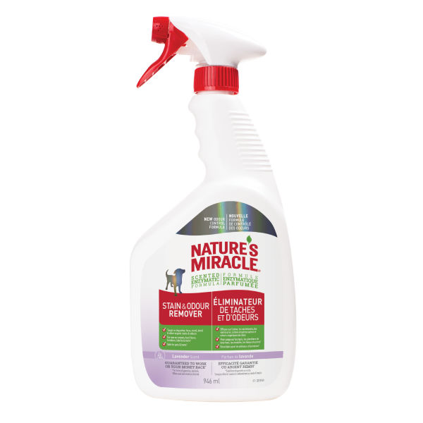 Nature's Miracle Dog Stain &amp; Odour Remover Spray Lavender Scent 946 mL